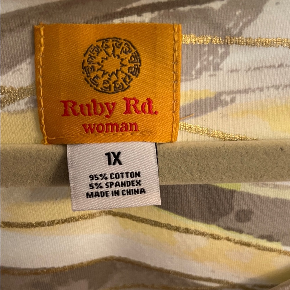 Ruby Rd. Multicolor Striped Blouse With Button De… - image 2